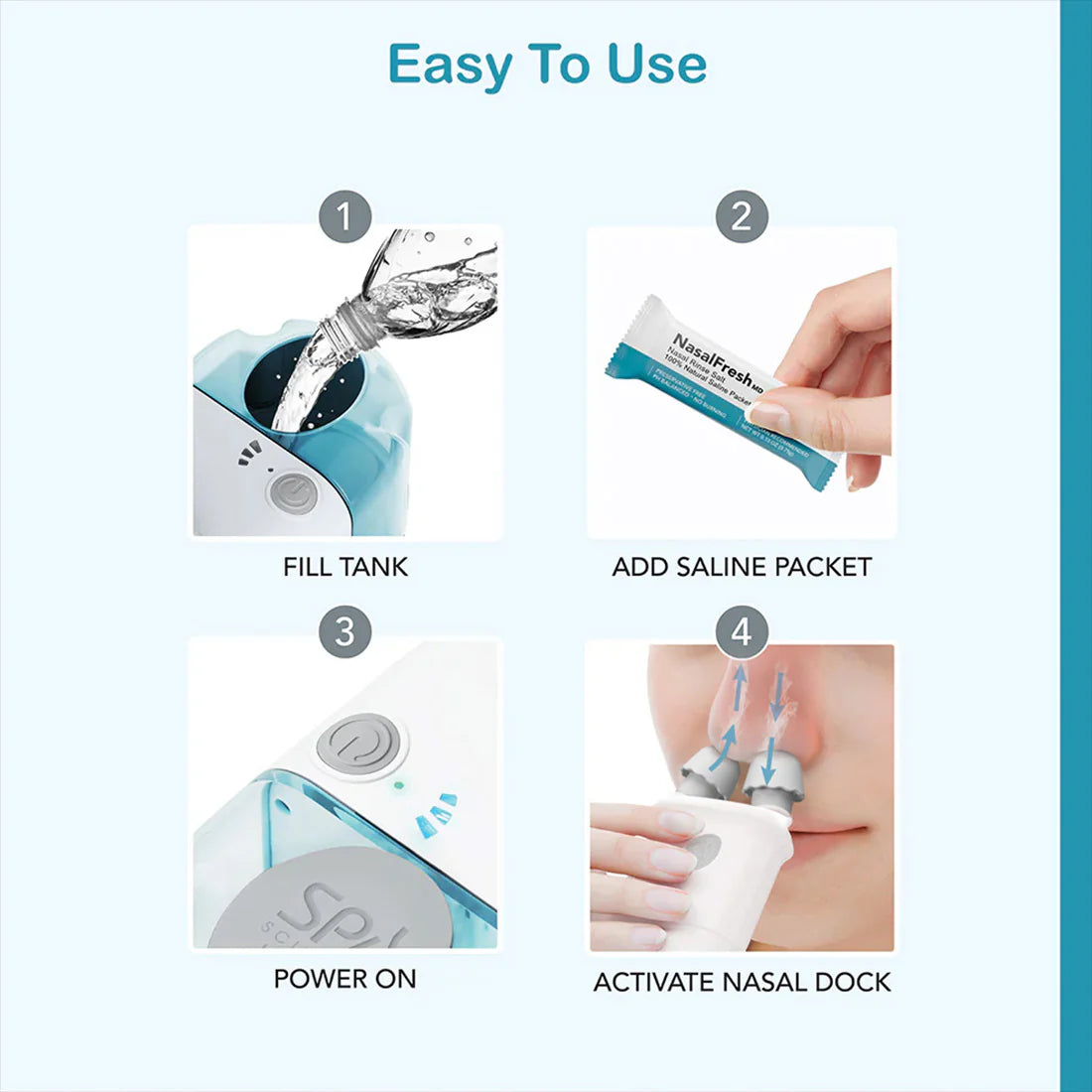 Nasal Irrigator With Powered Rinse & Suction