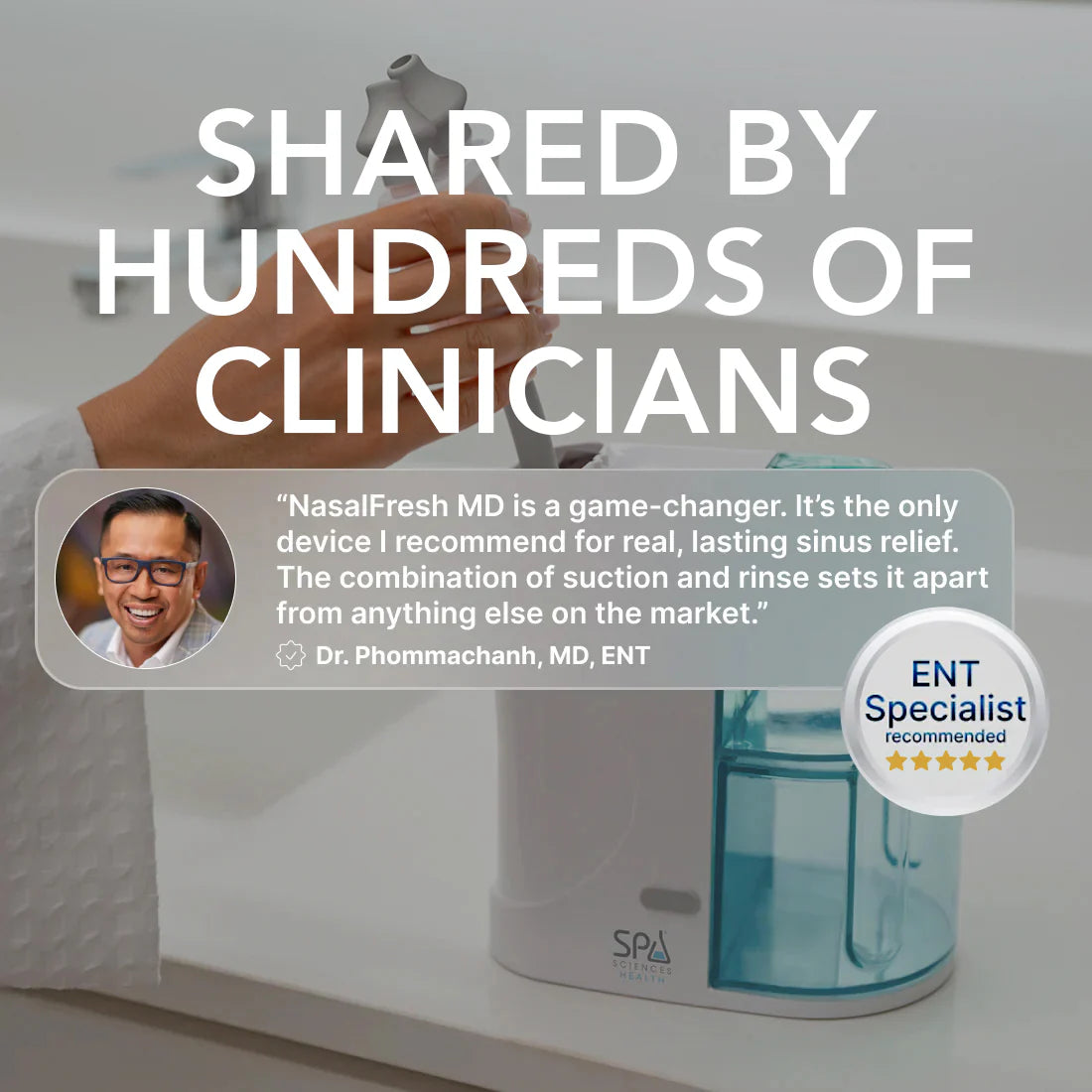 Nasal Irrigator With Powered Rinse & Suction